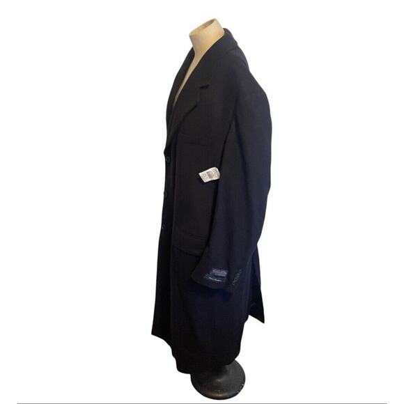 NWT Polo University Ralph Lauren Top Coat Men 44 R Navy Pure Cashmere $1500 READ - Picture 3 of 13